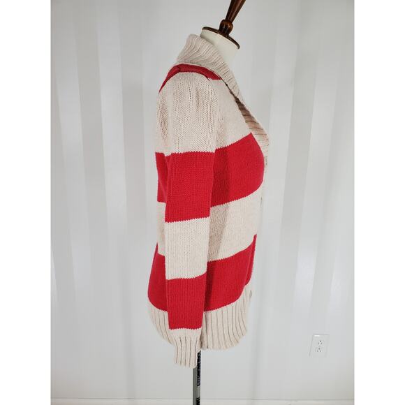 OLD NAVY Women's Beige & Pink Striped Button Up Sweater Sz XS - Picture 2 of 10